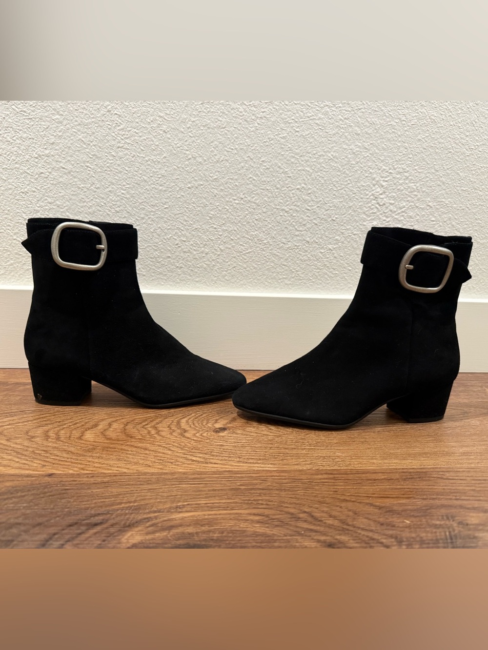 Coach Black Suede Ankle Boots with Side Buckle - Picture 7 of 9